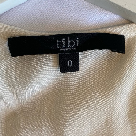 Tibi Cream Silk Racerback Tank Top, Green/Grey Graphic Floral Print, Size 0 (XS) - Picture 3 of 6